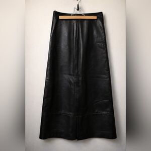 Lida Baday Lambskin Leather Midi Skirt | Rich Espresso Brown | XS/25" Waist